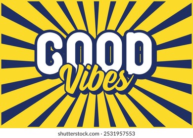 Good Vibes Groovy Vintage T-Shirt Design - 70er Jahre Regenbogen Ästhetische Typografie Vektor Vorlage für T-Shirt, Kid Tee, Banner, Poster, Wandkunst, Aufkleber, Becher, Tote Bag, und Mini-Zeichen