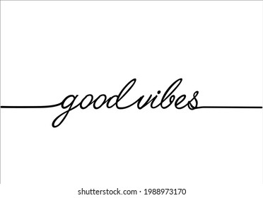 good vibes hand drawn lettering vector art design