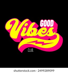 Good Vibes Handmade lettering poster cool colors vibrant