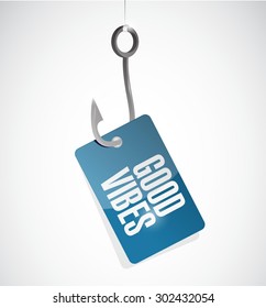 good vibes hook sign concept illustration design