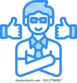 Good Vibes Icon Blue Color Vector Illustration