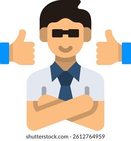 Good Vibes Icon Flat Vector Illustration