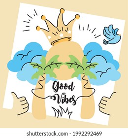 good vibes inspiration doodle card