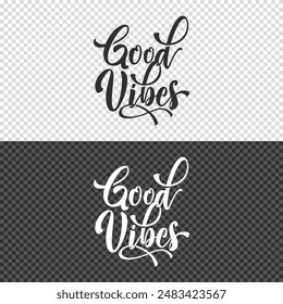 good vibes lettering clipart element design