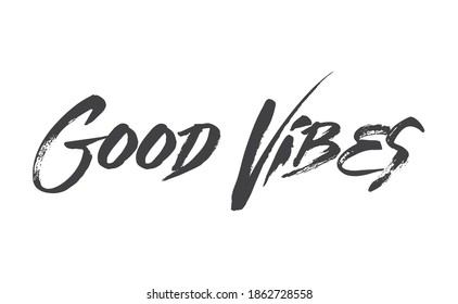 Good vibes lettering style vector text.