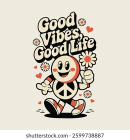 Good Vibes Good Life typography with emoji