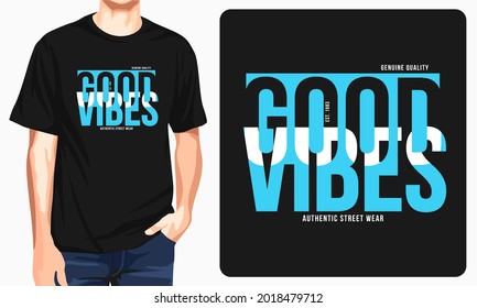 Good vibes men's t-shirt typography