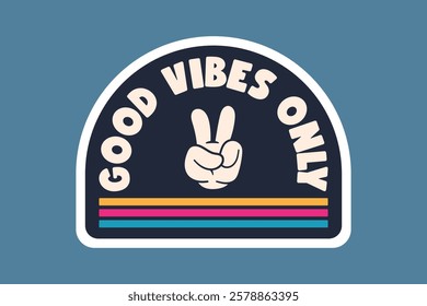 Good Vibes Only Peace Sign Sticker