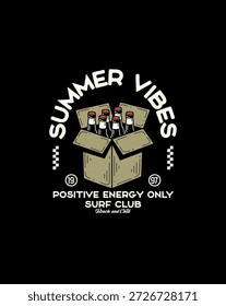 Boas Vibes Apenas Summer Trip Club Beer Crate Ilustração