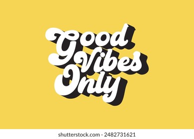 Good vibes only t-shirt design. Colorfull, white, rainbow, cool, Slogan typography for t-shirt. This design can be used on T-Shirts, Mugs, Bags, Poster Cards and much more.