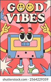 Good vibes quote groovy poster