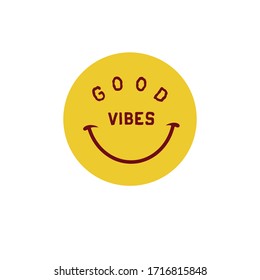 good vibes quote phrase vector lettering