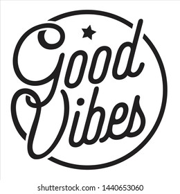 Good Vibes Quotes lettering vector template motivation font
