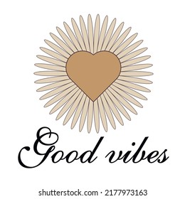 Good Vibes Quotes Buchstabieren Vektorvorlage Motivation Schriftart