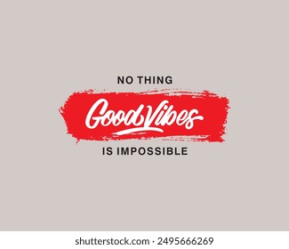 good vibes simple vintage fashion vector image 