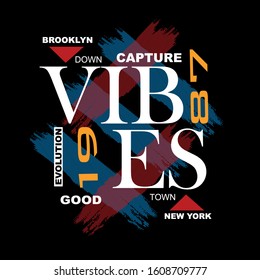 good vibes tee typography graphic t shirt print vector illustration design