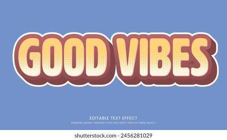 good vibes text effect template editable design for business logo and brand