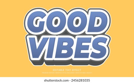 good vibes text effect template editable design for business logo and brand