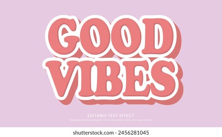 good vibes text effect template editable design for business logo and brand