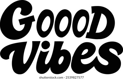 Good Vibes Typography Greeting Card - Positive and Uplifting Design