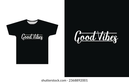 Gráfico de diseño de camiseta de tipografía de buenas vibraciones