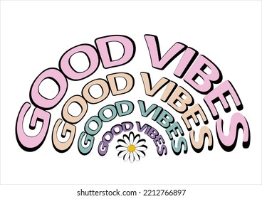 good vibes vector hand drawn