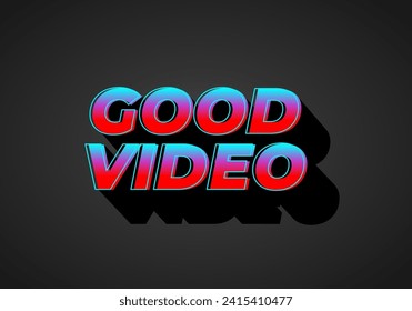 Good video. Text effect design in eye catching color with 3D look effect