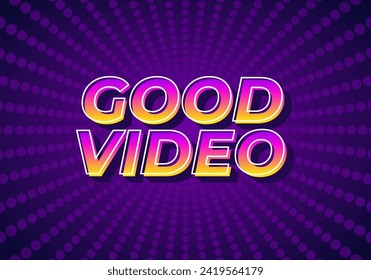 Good video. Text effect design in eye catching color with 3D look effect