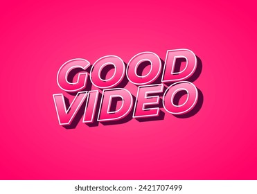 Good video. Text effect design in eye catching color with 3D look effect