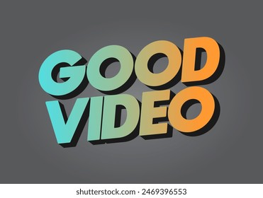 Good video. Text effect design in eye catching color with 3D look effect