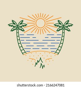 Good view of beach for chill graphic illustration vector art t-shirt design