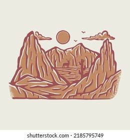 Good view of mountains graphic illustration vector art t-shirt design