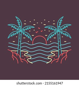 Good view on the beach graphic illustration vector art t-shirt design