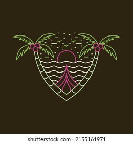 Good view on the beach graphic illustration vector art t-shirt design