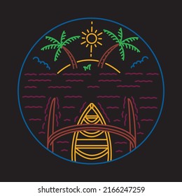 Good view of sunset and beach graphic illustration vector art t-shirt design