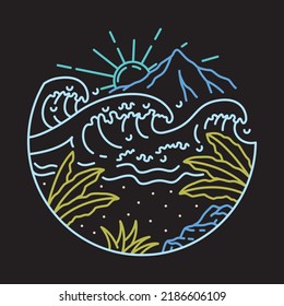 Buena visión y onda en verano ilustración gráfica vectorial arte diseño de camisetas