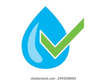 Buena marca de verificación certificada de gota de agua