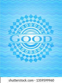 Good water wave representation style emblem.
