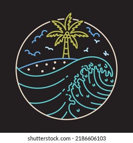 Good wave and beauty view on summer graphic illustration vector art t-shirt design