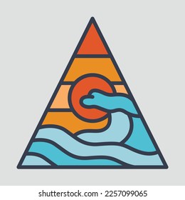 Good wave and sunset graphic illustration vector art t-shirt design