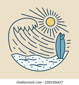 Good wave for surf in summer graphic illustration vector art t-shirt design