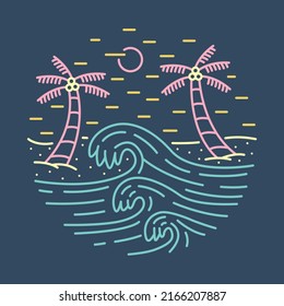 Good waves on summer graphic illustration vector art t-shirt design