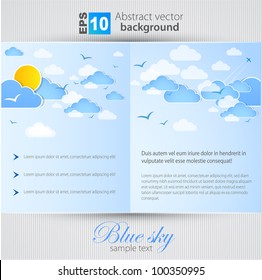 Good weather background. Blue sky with clouds