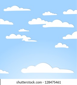 Good weather background. Blue sky with clouds