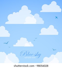 Good weather background. Blue sky with clouds