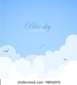 Good weather background. Blue sky with clouds