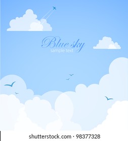 Good weather background. Blue sky with clouds