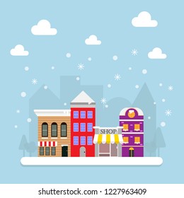 Good weather in winter. Winter season is colorful. Vector by illustrator