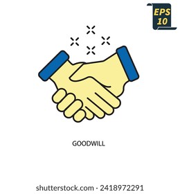 símbolos de buena voluntad elementos vectores para web infográfica