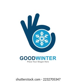 Good winter logo vector design. Suitable for business, web, shop, weather and hand symbol